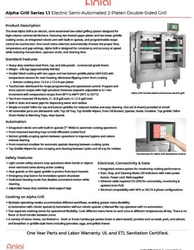 Aniai Two Platen Series Spec Sheet