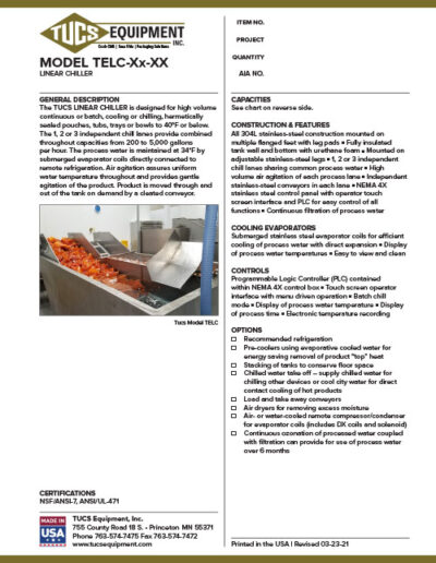 Tucs TELC-Xx-XX Linear Chiller